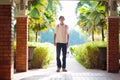 Kids back to school. Happy student with backpack Royalty Free Stock Photo