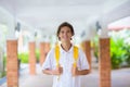 Kids back to school. Happy student with backpack Royalty Free Stock Photo