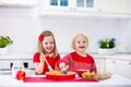 Kids baking apple pie Royalty Free Stock Photo