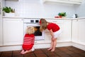 Kids baking apple pie Royalty Free Stock Photo