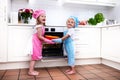 Kids baking apple pie Royalty Free Stock Photo