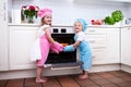 Kids baking apple pie Royalty Free Stock Photo