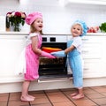 Kids baking apple pie Royalty Free Stock Photo