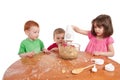 Kids baking cookies with electric mixer Royalty Free Stock Photo