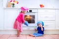 Kids baking pie Royalty Free Stock Photo