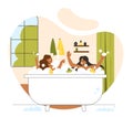 Kids bathing time concept