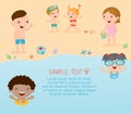 Kids on the beach , children playing on the beach,childrens summer activities Royalty Free Stock Photo