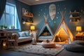 Modern Style Nursery Bedroom. Children\'s Room Interior.