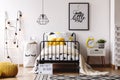 Kids bedroom with retro clock Royalty Free Stock Photo