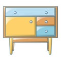 Kids bedside table icon, cartoon style