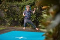 Kids being active outdoors - kids and technology Royalty Free Stock Photo