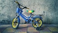 Kids bicycle in close view and blue one