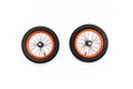 Kids bicycle wheels with spokes, white background Royalty Free Stock Photo