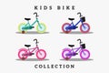 kids bike flat illustration collection