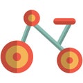 Kids bike icon, flat vector isolated illustration. Vintage child tricycle.