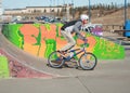 Kids at bike park doing stunts