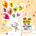 Kids birthday card Royalty Free Stock Photo