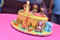 Kids birthday party cake - forest and animals concept