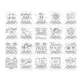 Kids Birthday Party Collection Icons Set Vector . Royalty Free Stock Photo