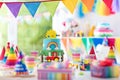 Boy birthday. Cake for little child. Kids party. Royalty Free Stock Photo