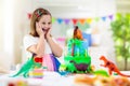 Kids birthday party. Dinosaur theme cake Royalty Free Stock Photo