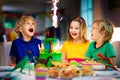 Kids birthday party. Dinosaur theme cake Royalty Free Stock Photo