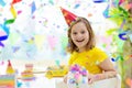 Kids birthday party. Dinosaur theme cake Royalty Free Stock Photo