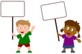 Kids and Blank Sign [2] Royalty Free Stock Photo