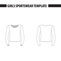 Kids blank sport long sleeve. Vector template