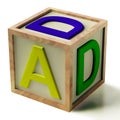 Kids Block Spelling Dad As Symbol for Fatherhood