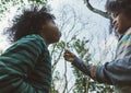 Kids Blowing Bubbles Together at the Field Royalty Free Stock Photo