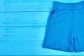 Kids blue textile summer shorts.