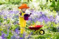 Kids in bluebell garden Royalty Free Stock Photo