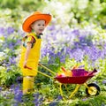 Kids in bluebell garden