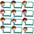 Kids board frames clip art set Royalty Free Stock Photo