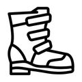 kids boots line icon vector illustration