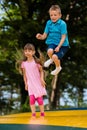 Kids at bouncy pillow