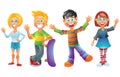 Kids, boys and girls, cartoon characters set 2 Royalty Free Stock Photo