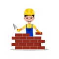 Kids builder character vector illustration