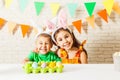 Easter morning game Royalty Free Stock Photo