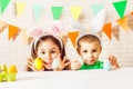 Easter morning game Royalty Free Stock Photo