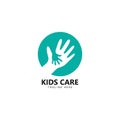kids care logo unity vector icon illustration Royalty Free Stock Photo