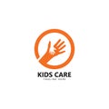 kids care logo unity vector icon illustration