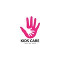 kids care logo unity vector icon illustration