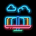 kids carousel neon glow icon illustration