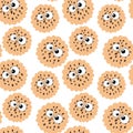 Kids cartoon seamless cookies pattern for fabrics and textiles and packaging and gifts and cards and linens and kids
