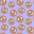 Kids cartoon seamless cookies pattern for fabrics and textiles and packaging and gifts and cards and linens and kids