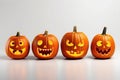 Kids Carve Pumpkins For Halloween Fun Royalty Free Stock Photo