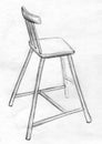 Kids' chair - pencil sketch Royalty Free Stock Photo