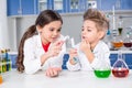 Kids in chemical lab